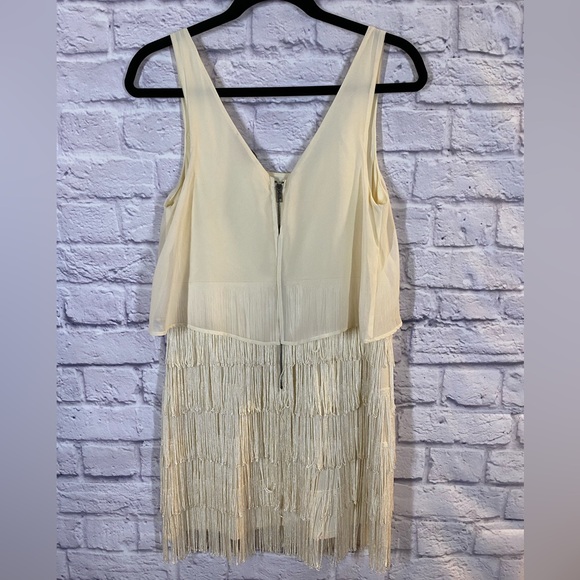 American Eagle Outfitters Cream Fringe Flapper Dress Fearless NWT Size 6 - Picture 6 of 7